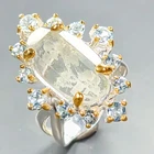 GEM 12 ct+ Natural Green Amethyst Ring 925 Sterling Silver Size 7.75 /R440483