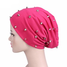 Beanie Cap Hat Unisex Hip Hop Fashion Headwear Rivet Women Hijab Muslim Bonnet