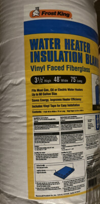 Water Heater Insulation Blanket R10 48''x75''x3'' FROST KING SP57/11C