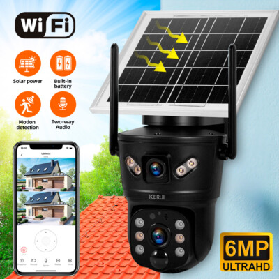 KERUI Outdoor Solar Security Camera Battery Powered Wireless WiFi 360° PTZ Home