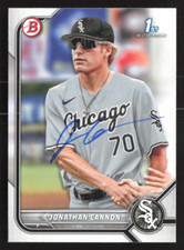 Jonathan Cannon Signed 2022 1st Bowman Paper Draft Card #BD-180 White Sox 1