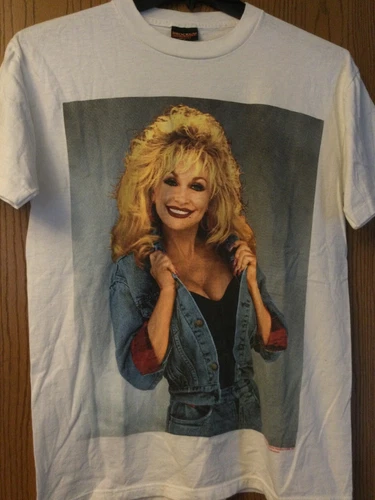 Dolly Parton - White Shirt - L - Brockum 1990s vintage concert t-shirt, vintage, single stitch, B+ condition
