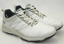 SKECHERS GO GOLF MEN'S WHITE LEATHER SOFT SPIKE GOLF SHOES SIZE 10 US GC!