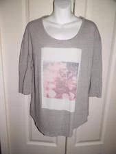 LUCKY BRAND Multi Print Heathered Shirt Large