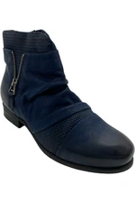 Miz Mooz Leather Zippered Ankle Boots Sunny Sapphire