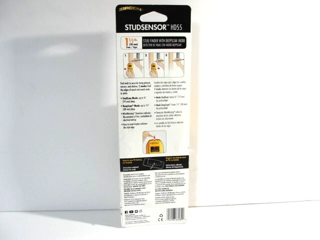 ZIRCON 2-Modes Studsensor HD55 Stud Finder with Deepscan Mode 72749 - Image 3 of 4