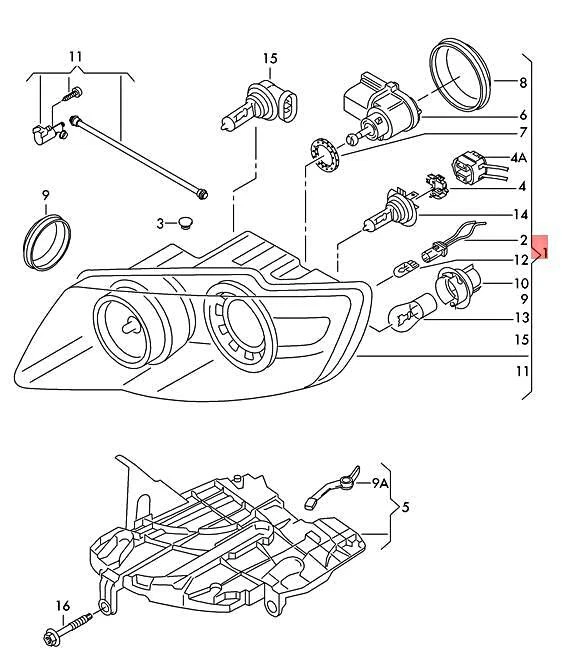 Genuine VW Touareg 7L6 Halogen Twin Headlights Left 7L6941039 | eBay 