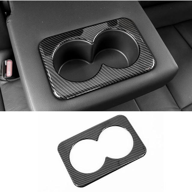 ABS Carbon Fiber Rear Water Cup Holder Cover Trim For Nissan Rogue X