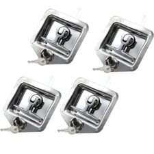 4 Pack T-handle Tool Box Lock Latch Handle Truck Trailer Stainless Steel+8 Key