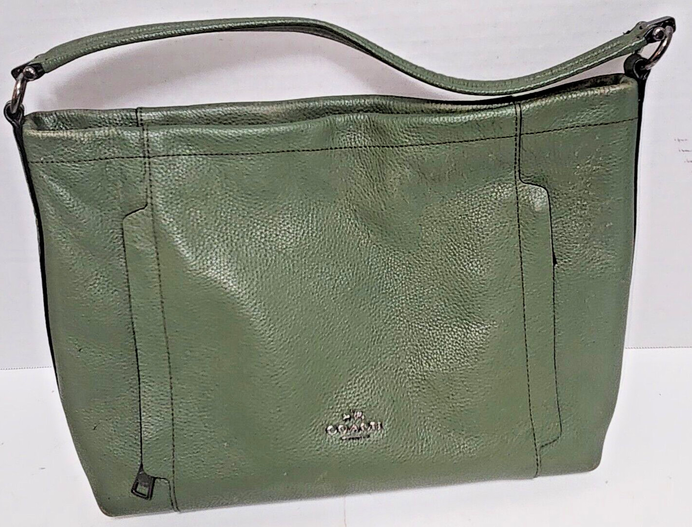 Coach Hallie Pebble Leather Shoulder Bag Gem