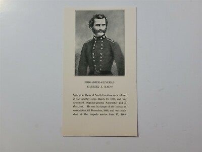Brigadier General Gabriel J. Rains 1911 Civil War Picture | eBay