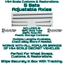 Axles 5 Sets 28mm For 1/64 Scale Custom Restoration Real Rider Hot Wheel