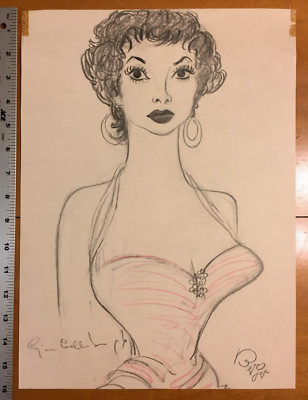 ACTRESS, MODEL, SEX SYMBOL GINA LOLLOBRIGIDA CARICATURE BY OSCAR BERGER (SIGNED)