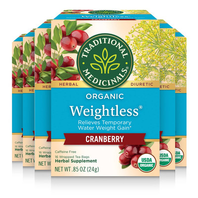 Tea, Organic Weightless, Relieves Temporary Water Weight Gain, Cranberry, 96 Tea