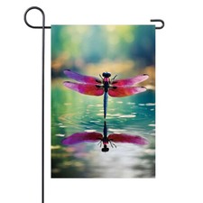 Spring Summer Garden Flag 12x18 Inch Double Sided Welcome Dragonfly Yard Small
