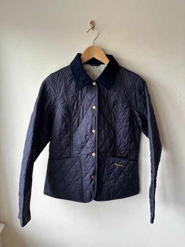 Damen Barbour Navy Blau Sommer Liddesdale Steppjacke UK 10 | Mantel Stepp