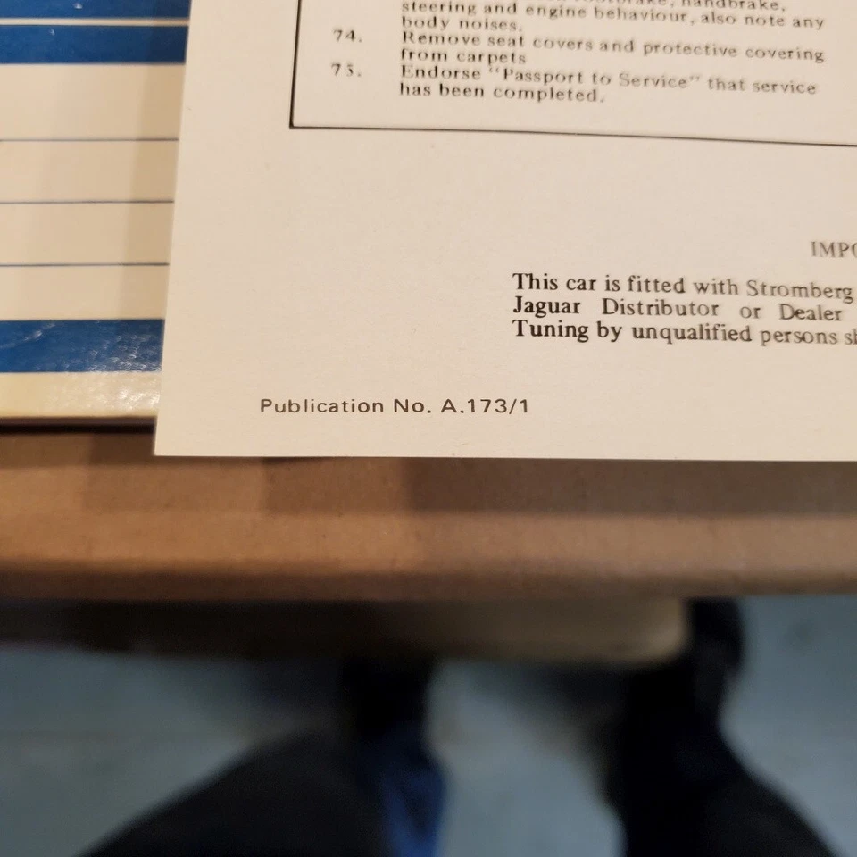 Jaguar XKE E-TYPE Serie 3 V12 MANTENIMIENTO OPERATIVO Y MANUAL DE SERVICIO OEM Foto 3 de 4