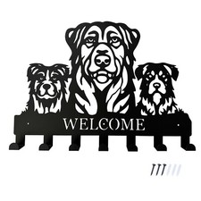 Dog Design Metal Hooks Wall Decor 7-Hook Animal-Themed Storage Wall Hook 17"L