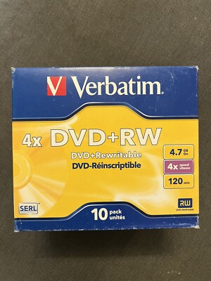 Verbatim DVD-RW leere wiederbeschreibbare Discs 120 min 4,7GB 10 Discs versiegelt