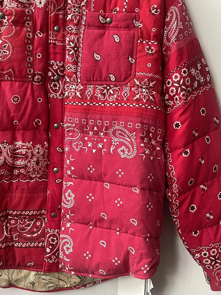Visvim Red ICT Kerchief Bandana Down Quilted Jacket NWT Size 2