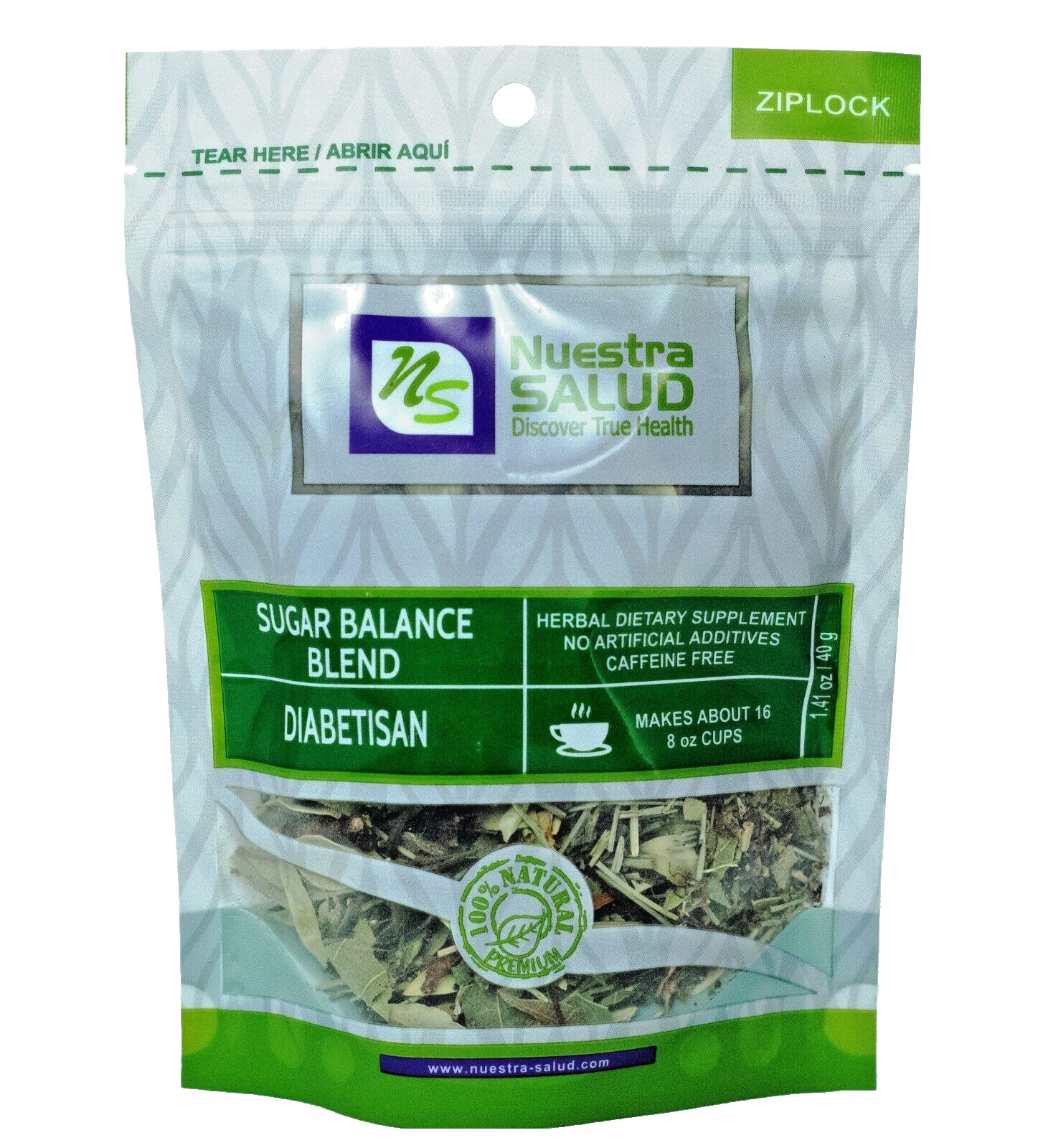 Diabetisan Te Sugar Balance Tea Blend Herbal Infusion Tea (40g) HQ Zip lock