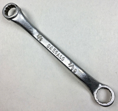 Vintage Barcalo Buffalo Short Deep Offset Box End Wrench 3/8'' x 7/16'' USA 12 Pt.