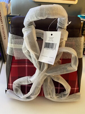 New Kate Spade Leila Plaid Medium Flap Backpack/Pebbled  display picture 2