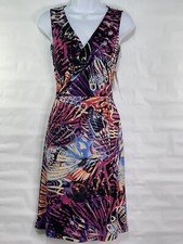 DONNA MORGAN Women’s Sz 2 Multicolir Stretch Elastic Waist Wrap A-line Dress