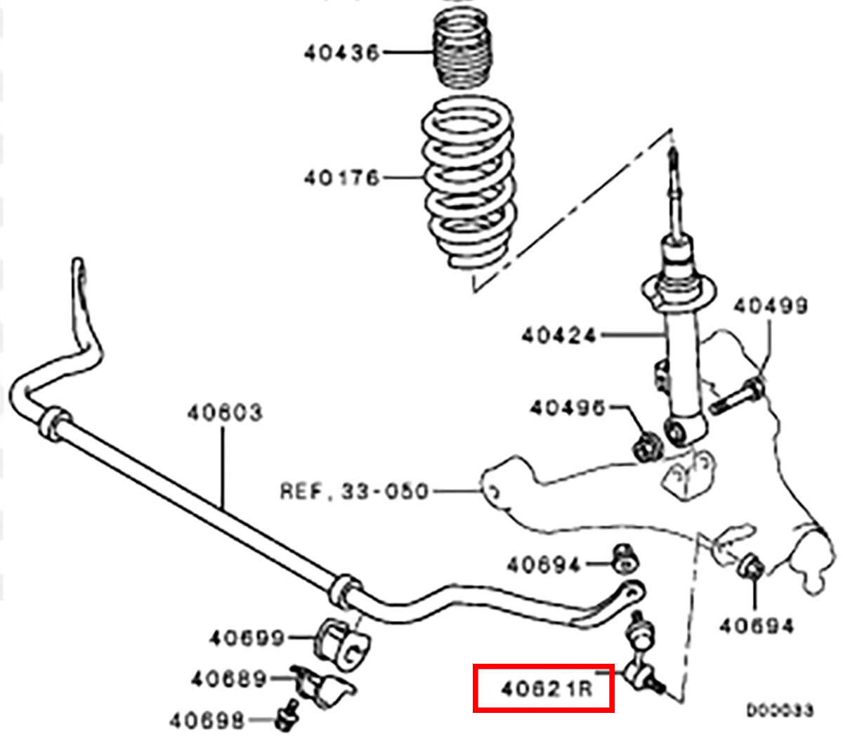 場数　junction stabilizer 1個 RH Suspension Stabilizer Link 4056A193 Fit Montero Pajero Sport