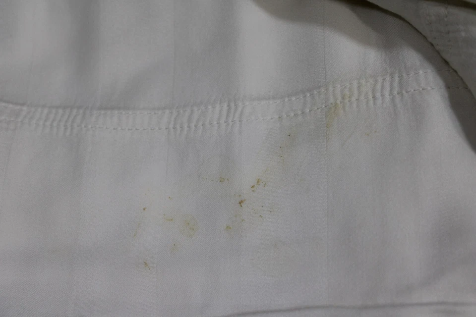 PEACOCK ALLEY 100% Bamboo Ivory Striped King flat sheet 110"x102" - Image 3 of 3