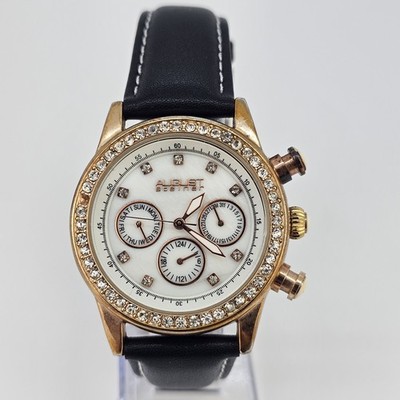 August Steiner Women's Watch 38MM White Dial  New Leather Bands Battery READ