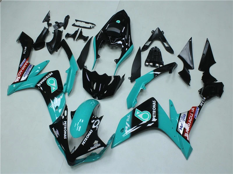 Molde de inyección de carenado apto para Yamaha 2007-2008 YZF R1 negro azul plástico a02 Foto 2 de 4