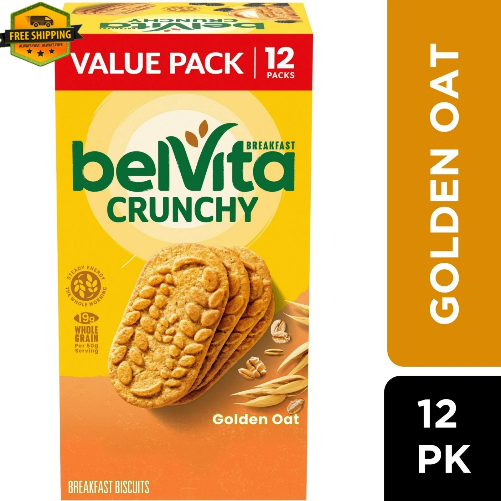 belVita Golden Oat Breakfast Cookies, Value Pack &ndash; 12 Pack