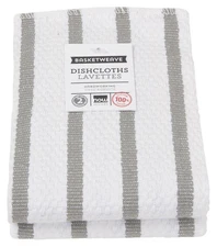 Now Designs Basketweave Kitchen Dishcloth, Set of Two, London Grey