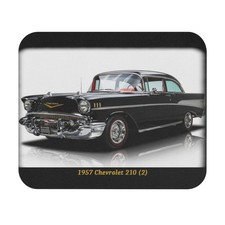 Stunning 1957 Chevrolet 210 Mousepad: Iconic Black Classic Car Desk Mat for