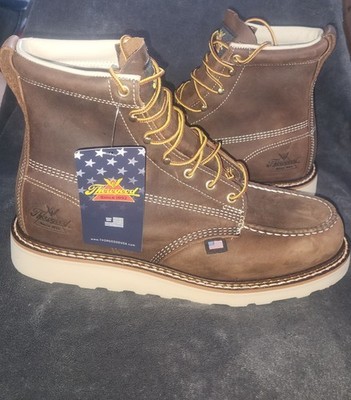 THOROGOOD 6'' AMERICAN HERITAGE STEEL-MOC-TOE UNLINED WEDGE WORK BOOTS 804-4575