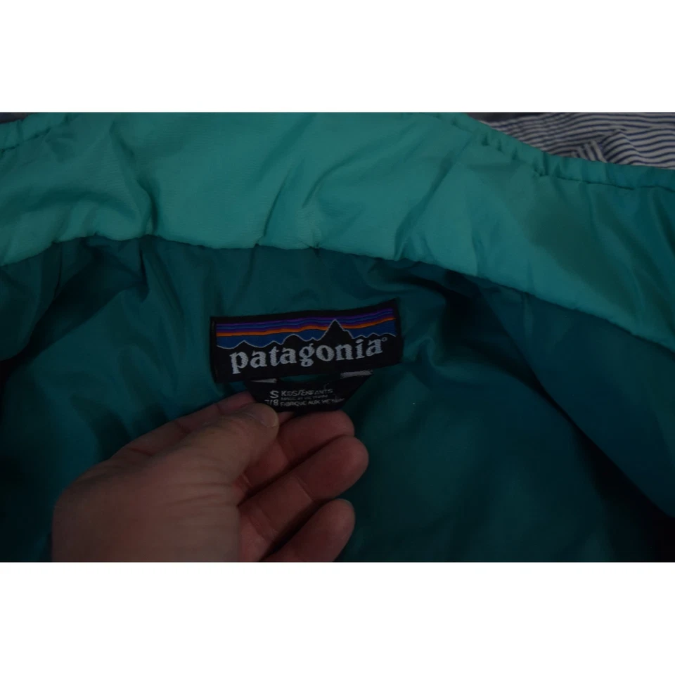 Patagonia Nano Puff Jacket Small 7/8 Girls' Quilted Puffer Jacket Teal Play - Image 3 of 4