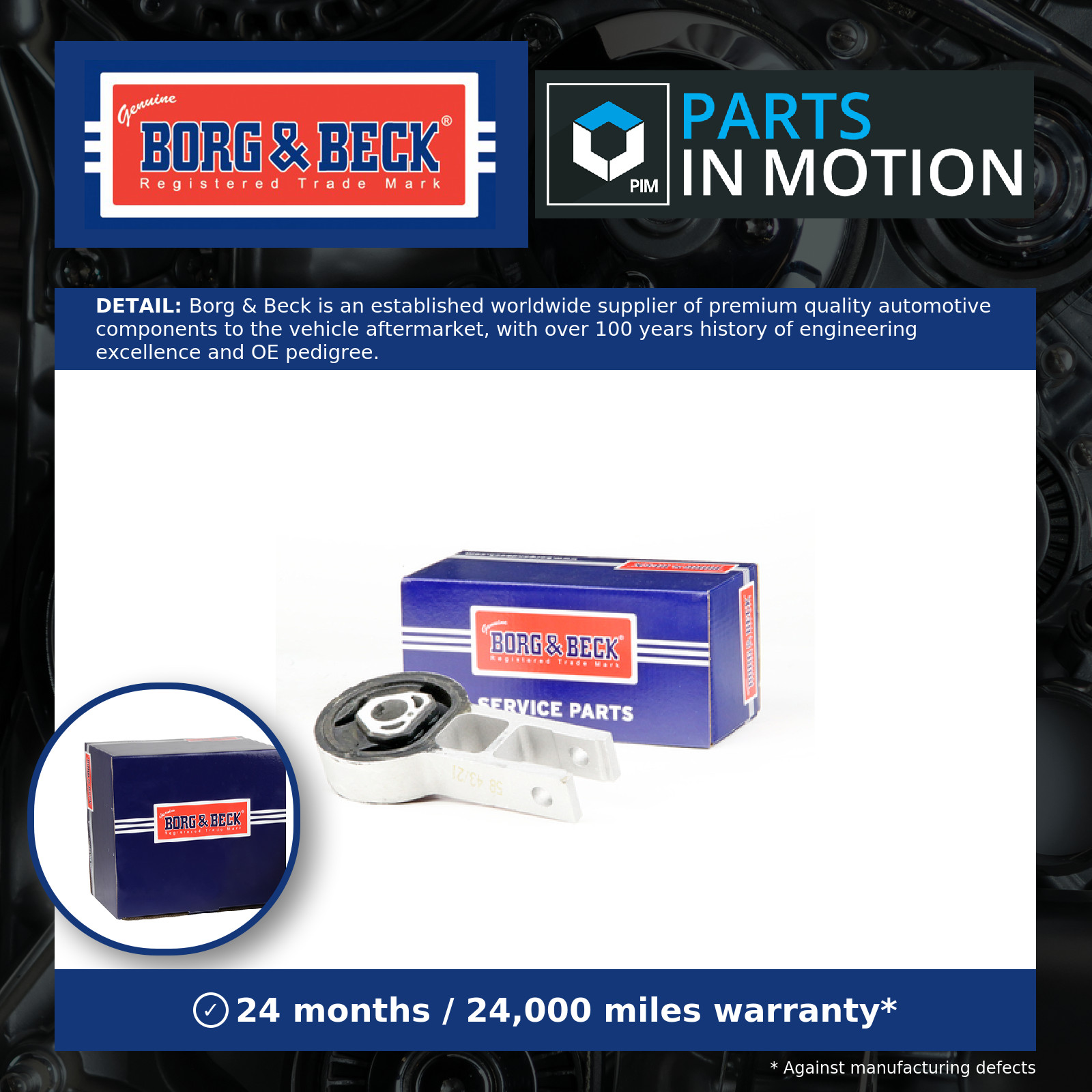 Engine Mount Rear BEM4028 Borg & Beck Mounting 51732386 Top Quality Guaranteed