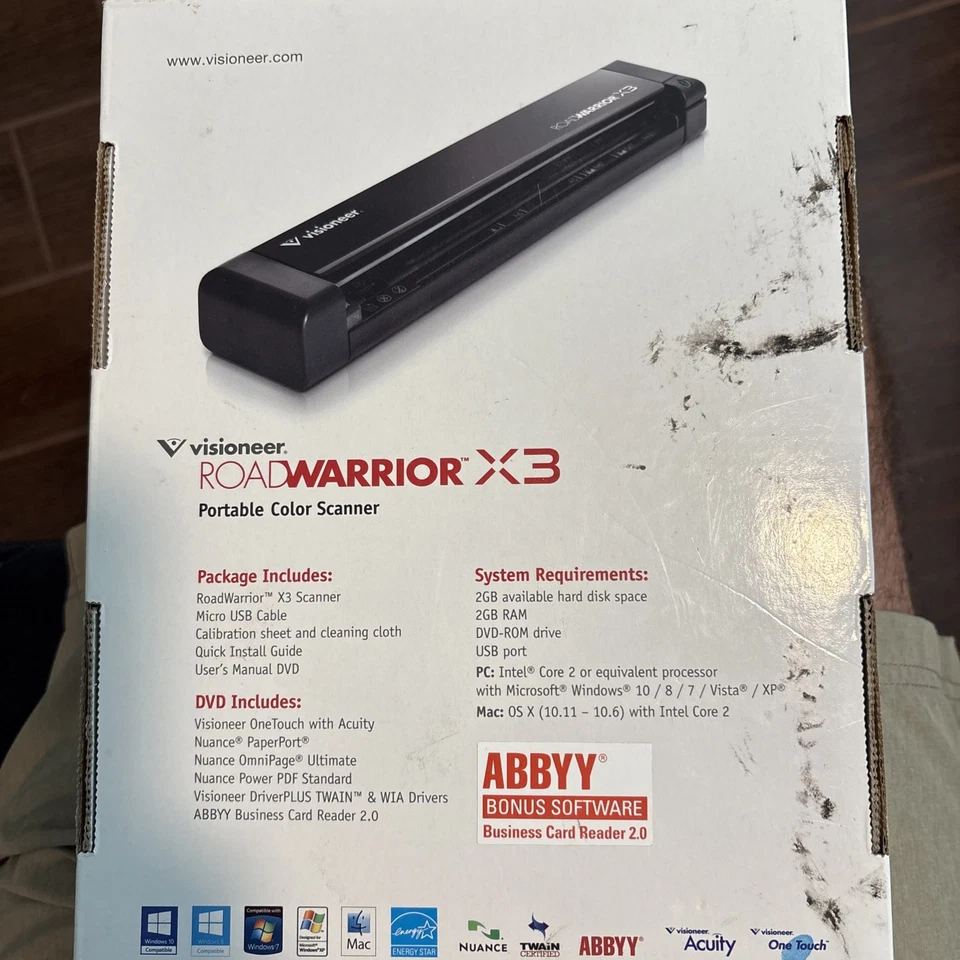 Visioneer RoadWarrior X3 Portable Color Scanner PC & Mac OS X W/ Intel Core New - Image 4 of 4