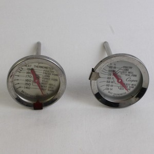 Lot of 2 Vintage Cooper Meat Thermometers 4" Probes