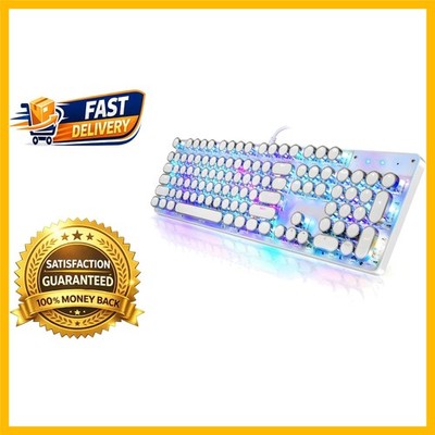 104-Key Retro Typewriter Gaming Keyboard with RGB Backlighting & Anti-Ghosting