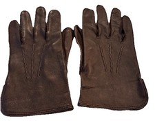 Vintage SOFT LEATHER DRIVING GLOVES LIGHT WEIGHT BROWN SIZE LARGE High Quality