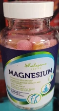Wholesome Health Magnesium Dietary Supplement Gummies Peach & Raspberry Flavor