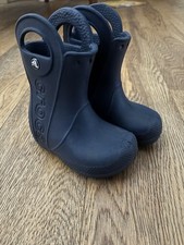 Crocs Wellies C6 Infant EU 22/23 Toddler Handle It Boots Navy Rain Splash