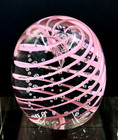 1970s Gentile Glass Pink Swirl with Controlled Bubbles Paperweight Back Stamped — photo 4