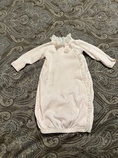 Edgehill Collection baby pink sleep sack featuring ruffle trim 0-6 M