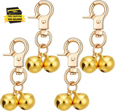4 Pcs Bell for Dog Collars, Dog Bell for Collar with Heavy Duty Snap Clips, Pet