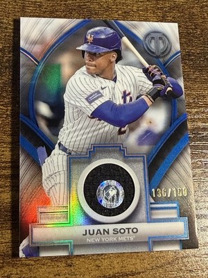 JUAN SOTO 2026 Topps Tribute #SOA-JS Stamp of Approval Relic Blue Refractor /150