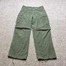 Vintage 1969 Vietnam War Jungle Trousers Medium Long 33x30 Combat Cargos Pants
