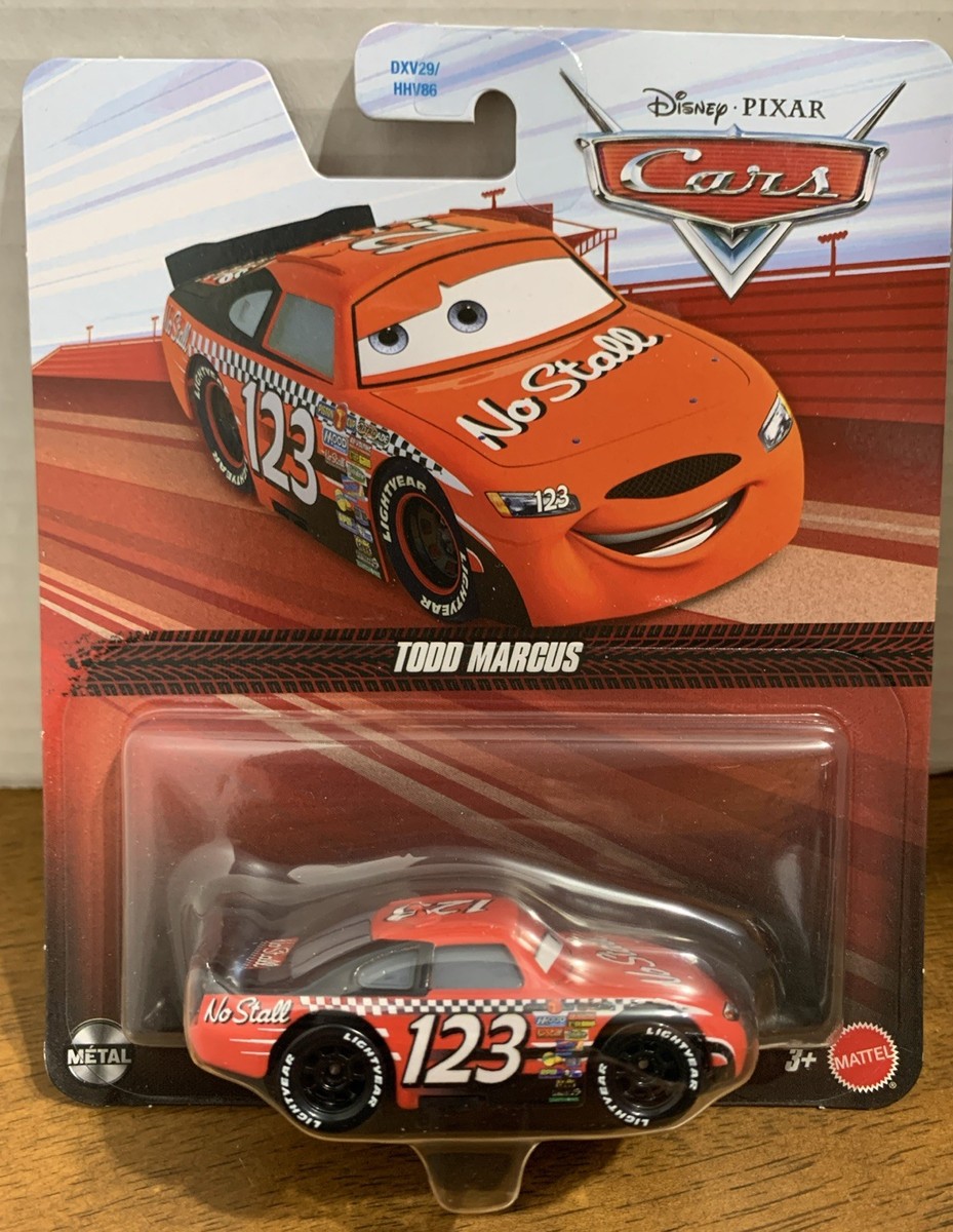 Disney Pixar Cars TODD MARCUS #123 Race Car No Stall Metal Series